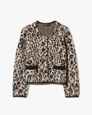BEYTON CARDIGAN IN JUTE LEOPARD