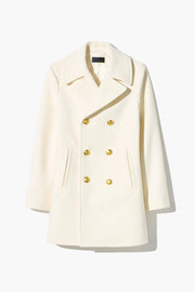 CASH WOOL PEACOAT IN CREAM