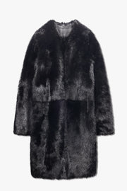 GRISETTE SHEARLING COAT IN GRISETTE SHEARLING COAT