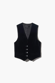ISMAEL TAILORED VELVET VEST IN BLACK