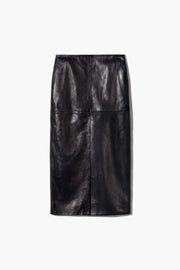 MARIHA LEATHER SKIRT IN BLACK
