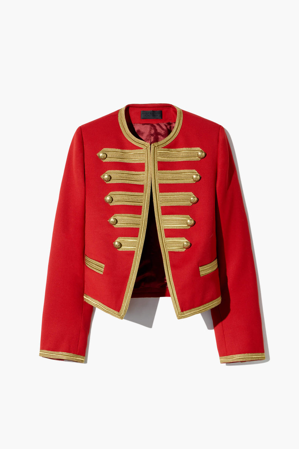 JONI WOOL JACKET IN RED W/ GOLD