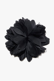 FLORAL SILK BROOCH IN BLACK