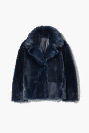 LUCE SHEARLING SHORT COAT IN MIDNIGHT