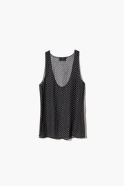 JIN SILK TANK IN BLACK/CREAM SMALL DOT