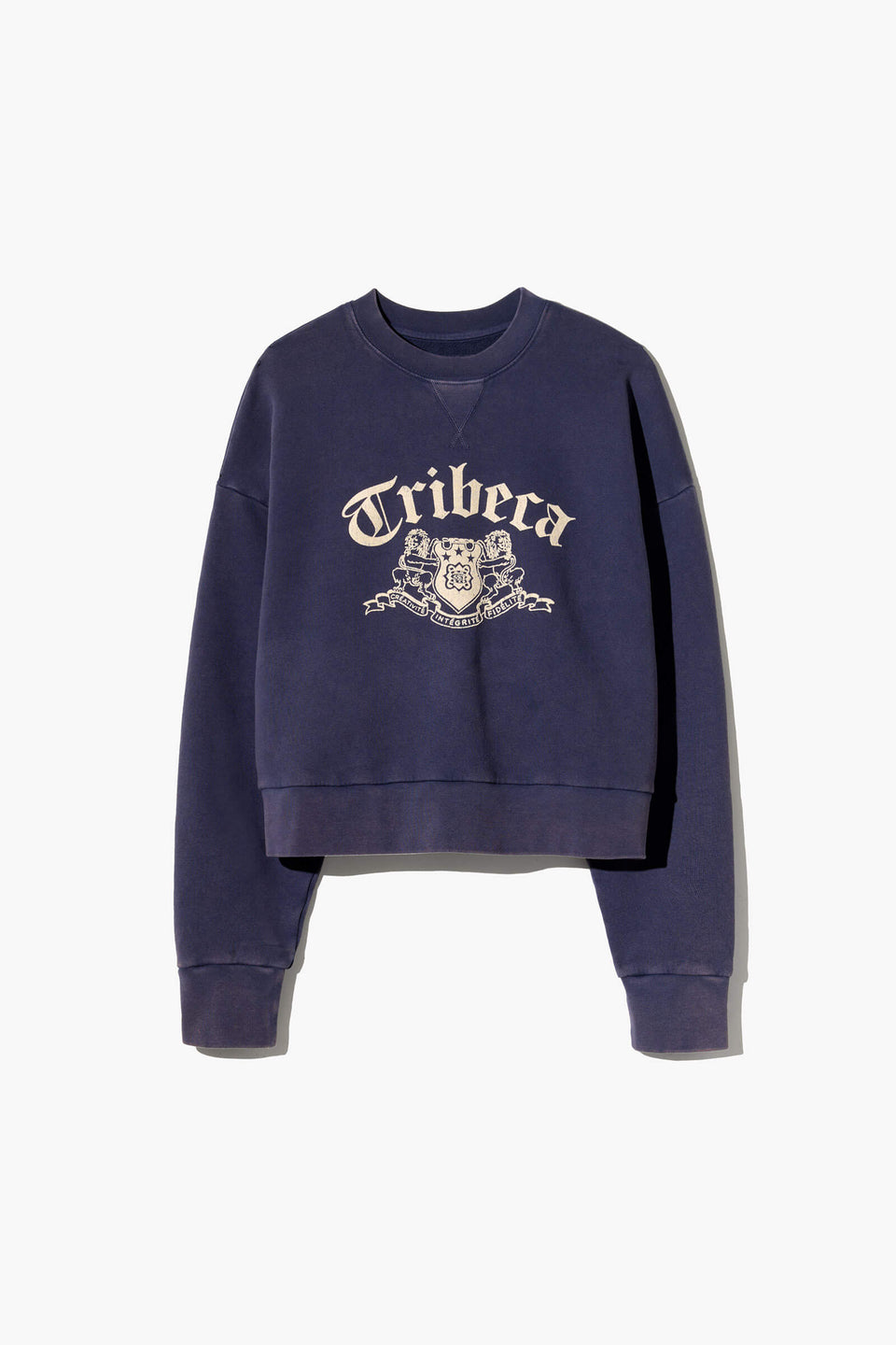 GLADYS COTTON SWEATSHIRT IN WASHED PACIFIC BLUE/IVORY