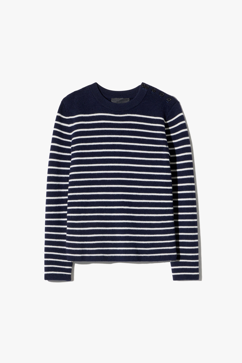 REGIS WOOL SWEATER IN DARK NAVY/IVORY STRIPE
