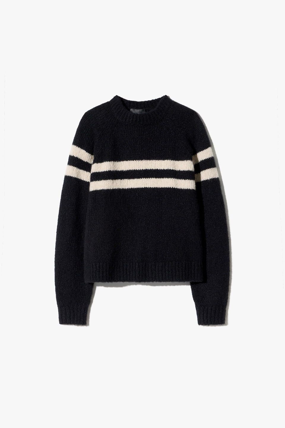 TORIN STRIPE SWEATER IN BLACK/BEIGE STRIPE