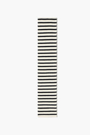 STRIPE WOOL SCARF IN BLACK/IVORY STRIPE