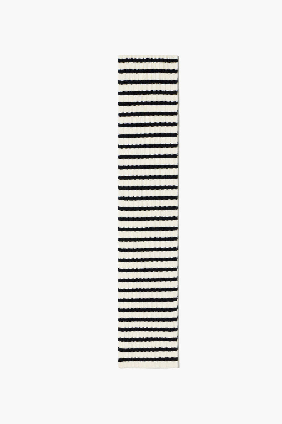 STRIPE WOOL SCARF IN BLACK/IVORY STRIPE