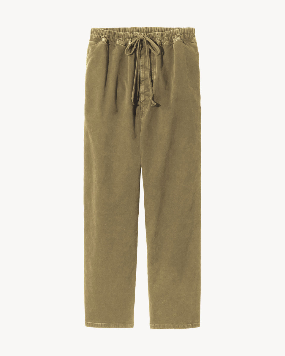 WALKER COTTON PANT IN OLIVE GREEN