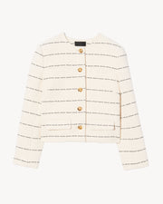 PAIGE JACKET IN BLACK/IVORY STRIPE