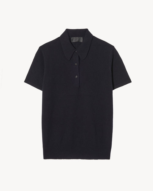 MILOS CASHMERE POLO IN DARK NAVY