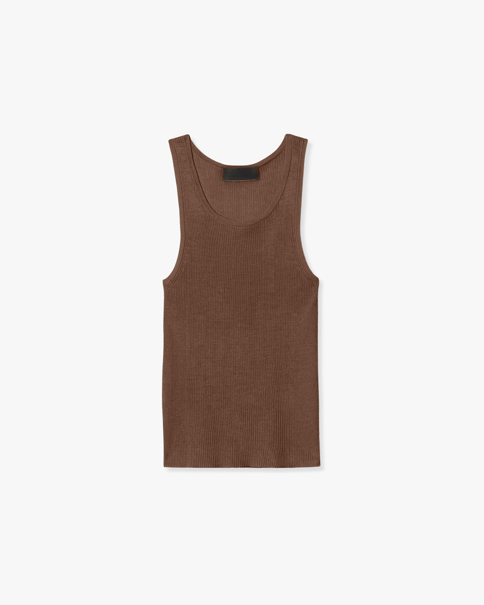 LOTTIE SILK KNIT TANK IN AUBURN