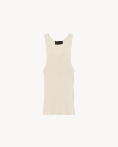 LOTTIE SILK KNIT TANK IN IVORY