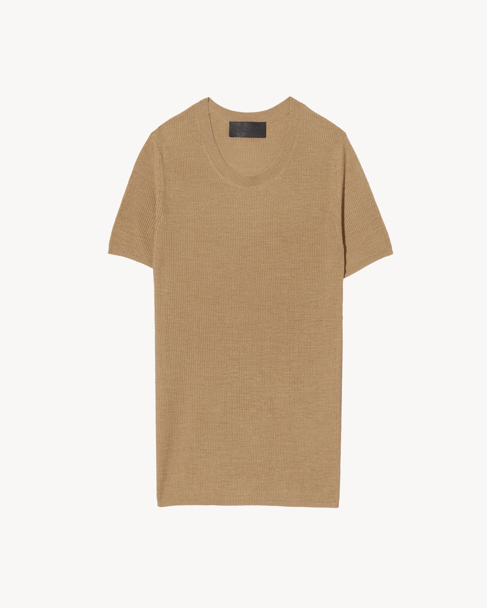 HETTIE SILK KNIT TEE IN CAMEL