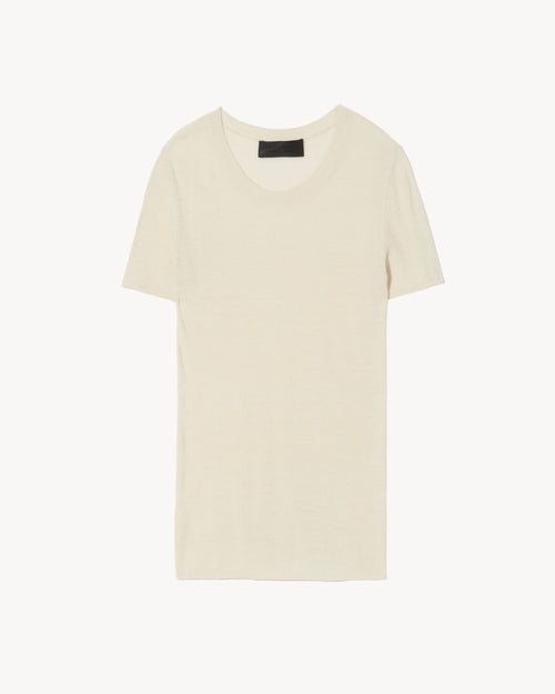 HETTIE SILK KNIT TEE IN IVORY