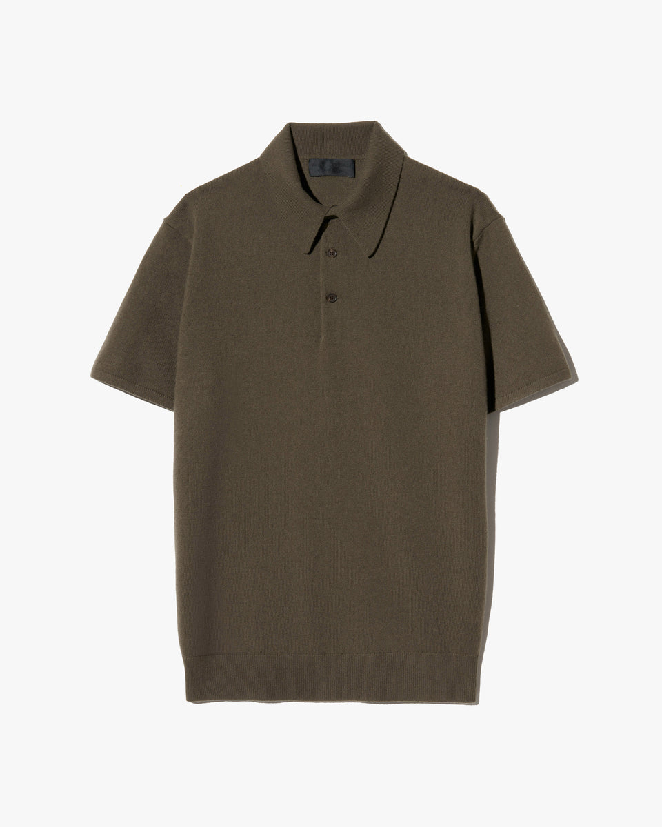 MYLES CASHMERE POLO IN DARK MOSS