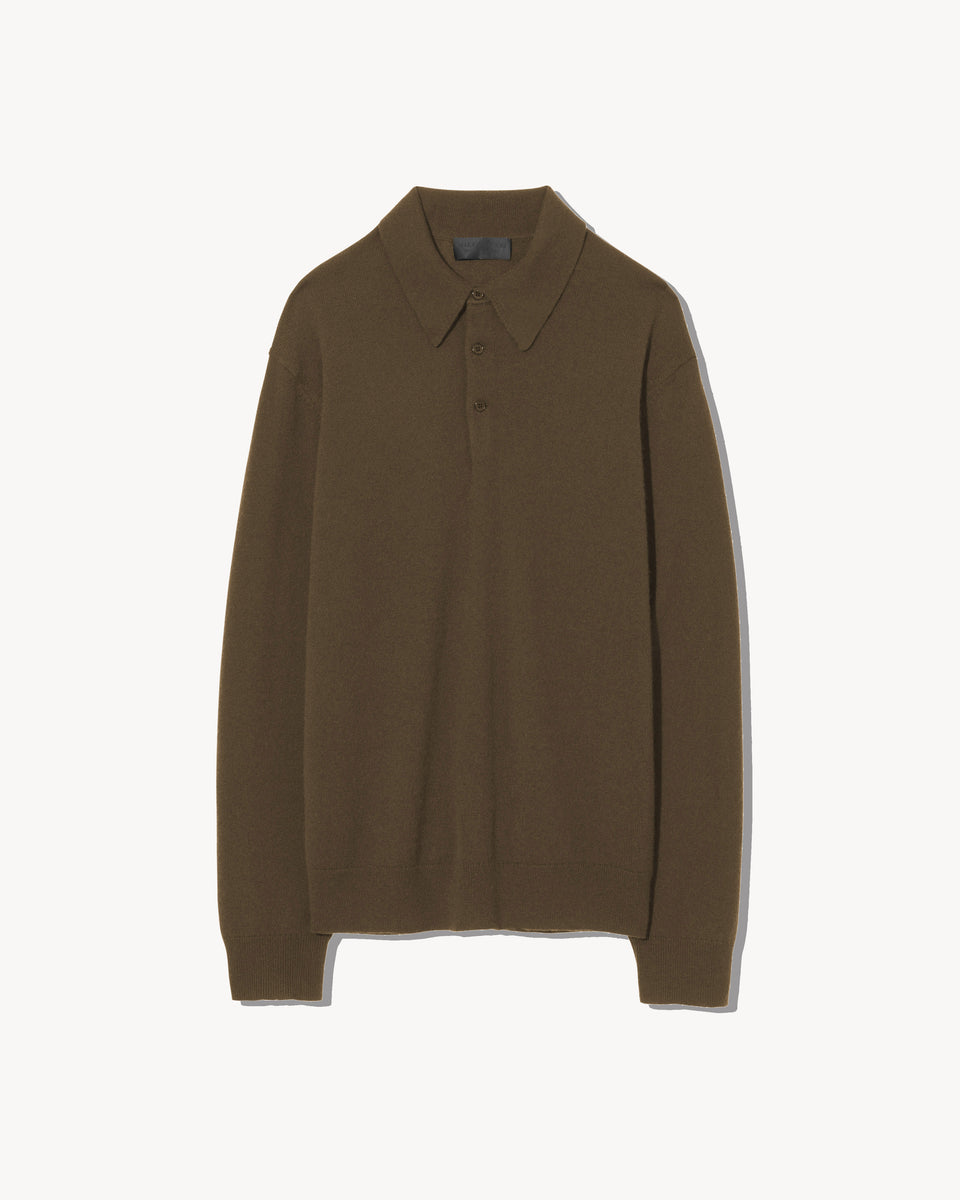 JOVAN CASHMERE POLO IN DARK MOSS