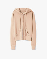 CALLIE ZIP UP HOODIE IN DUSTY PEACH