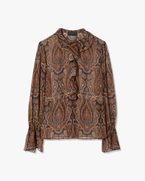 CECILY SILK BLOUSE IN MEDALLION PAISLEY