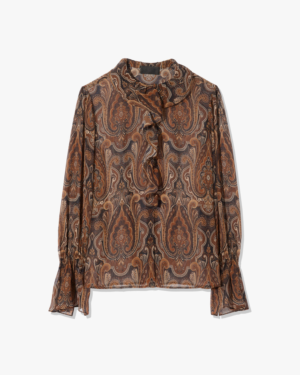 CECILY SILK BLOUSE IN MEDALLION PAISLEY