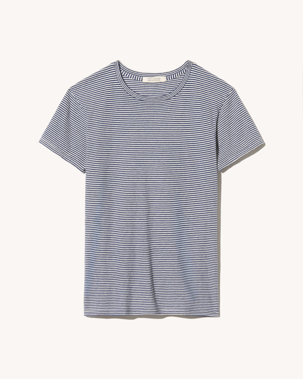 LANA TEE IN IVORY/NAVY STRIPE
