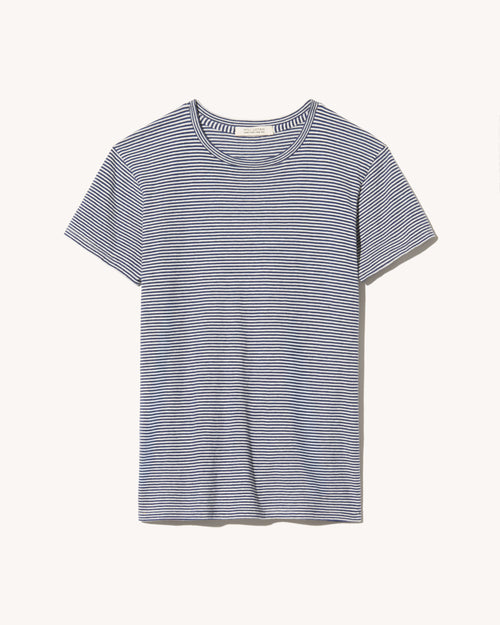 LANA TEE IN IVORY/NAVY STRIPE