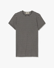 LANA TEE IN BLACK/IVORY STRIPE