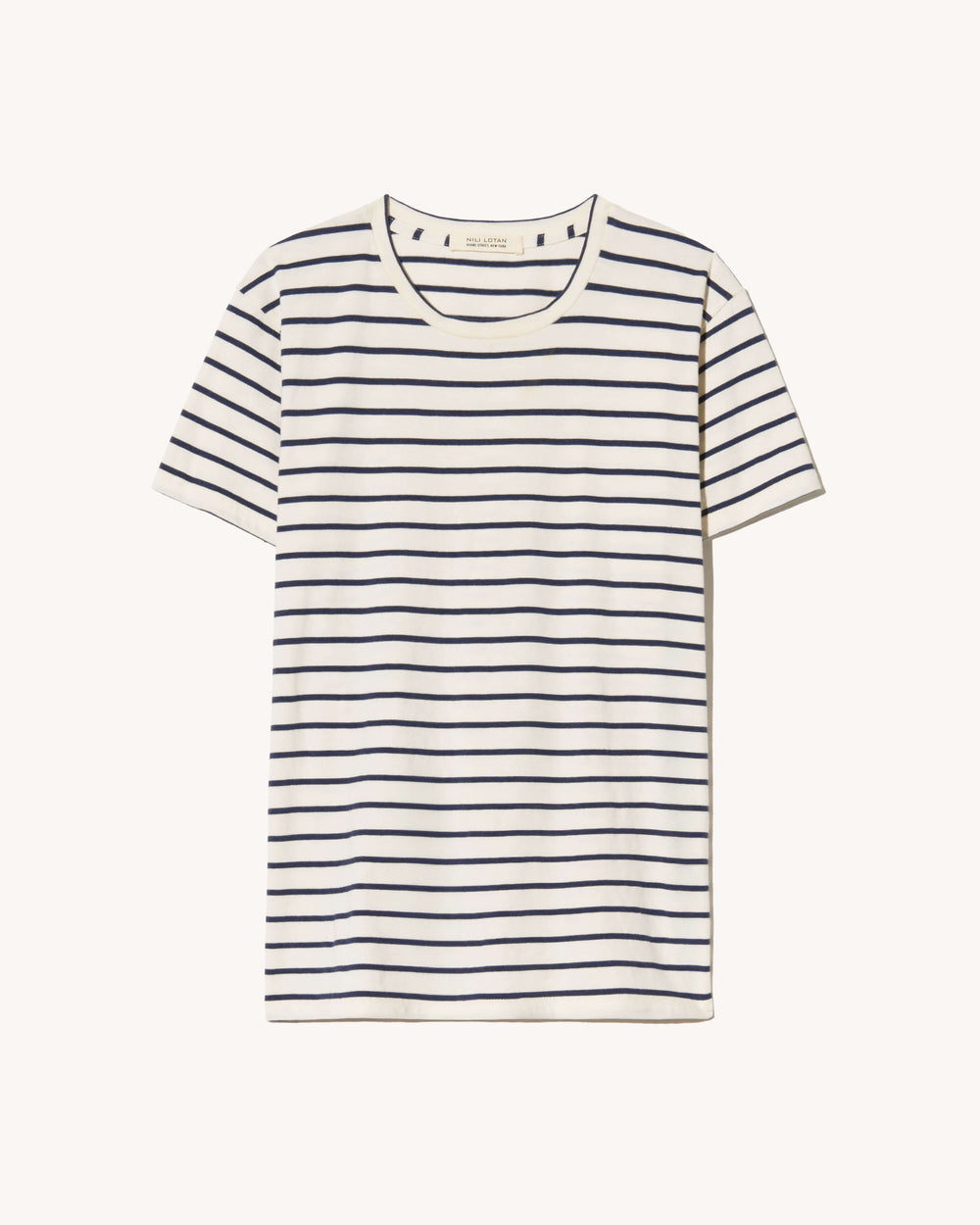 LANA TEE IN NATURAL/NAVY STRIPE