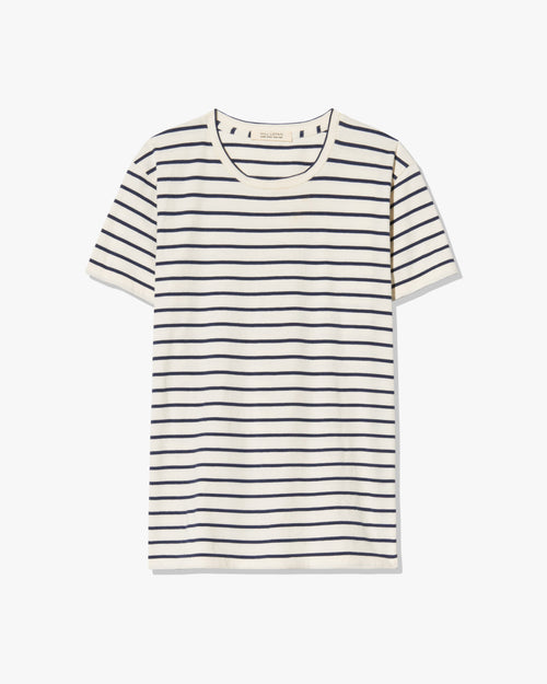 LANA TEE IN NATURAL/NAVY STRIPE