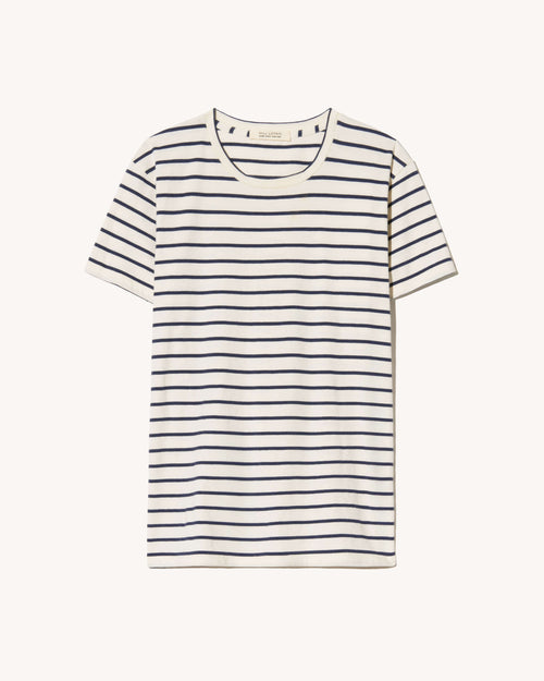 LANA TEE IN NATURAL/NAVY STRIPE