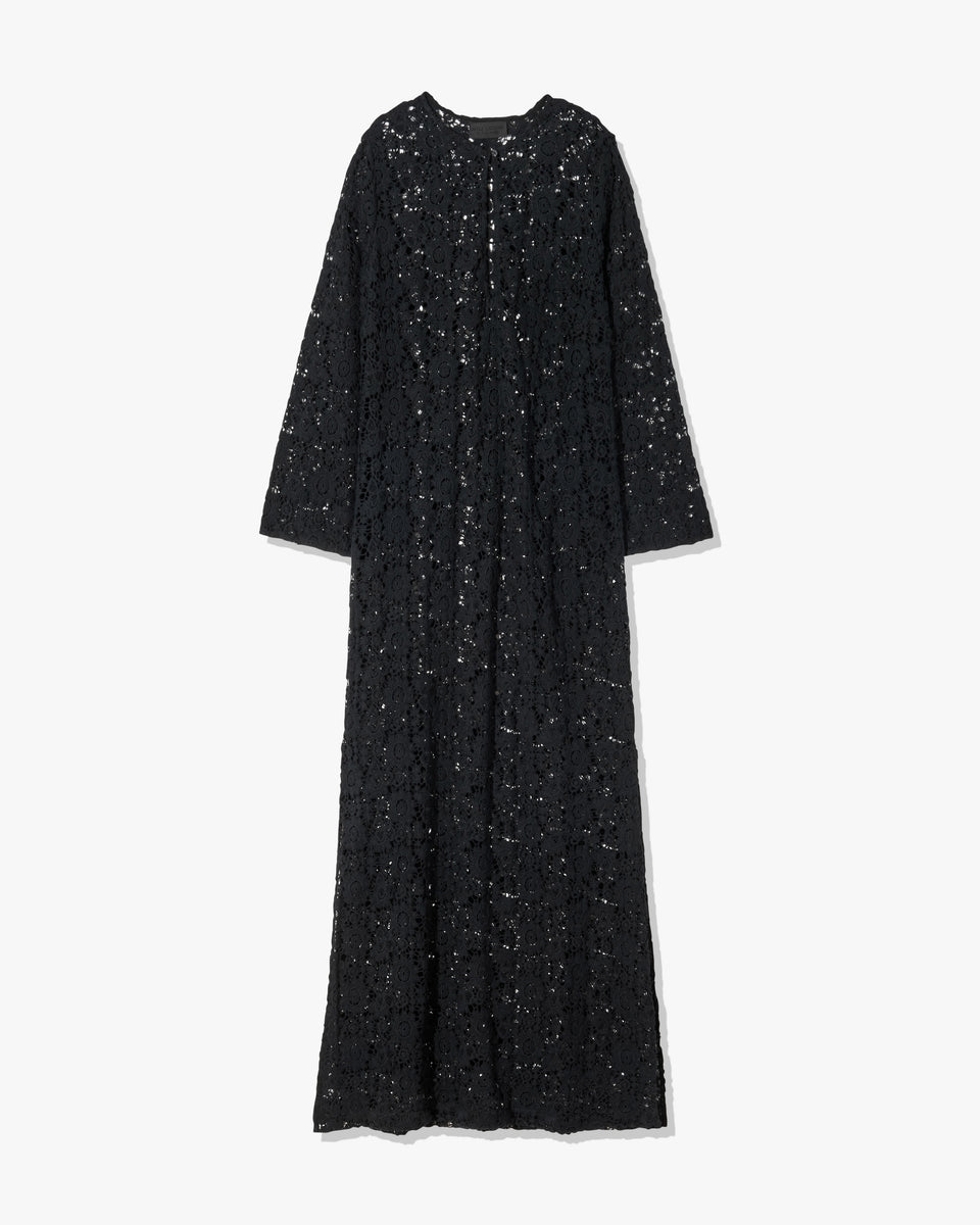DELLA KNIT DRESS | Women's Full Length Dress In Indian Cotton Lace | Nili Lotan DELLA KNIT DRESS | Women's Full Length Dress In Indian Cotton Lace | Nili Lotan