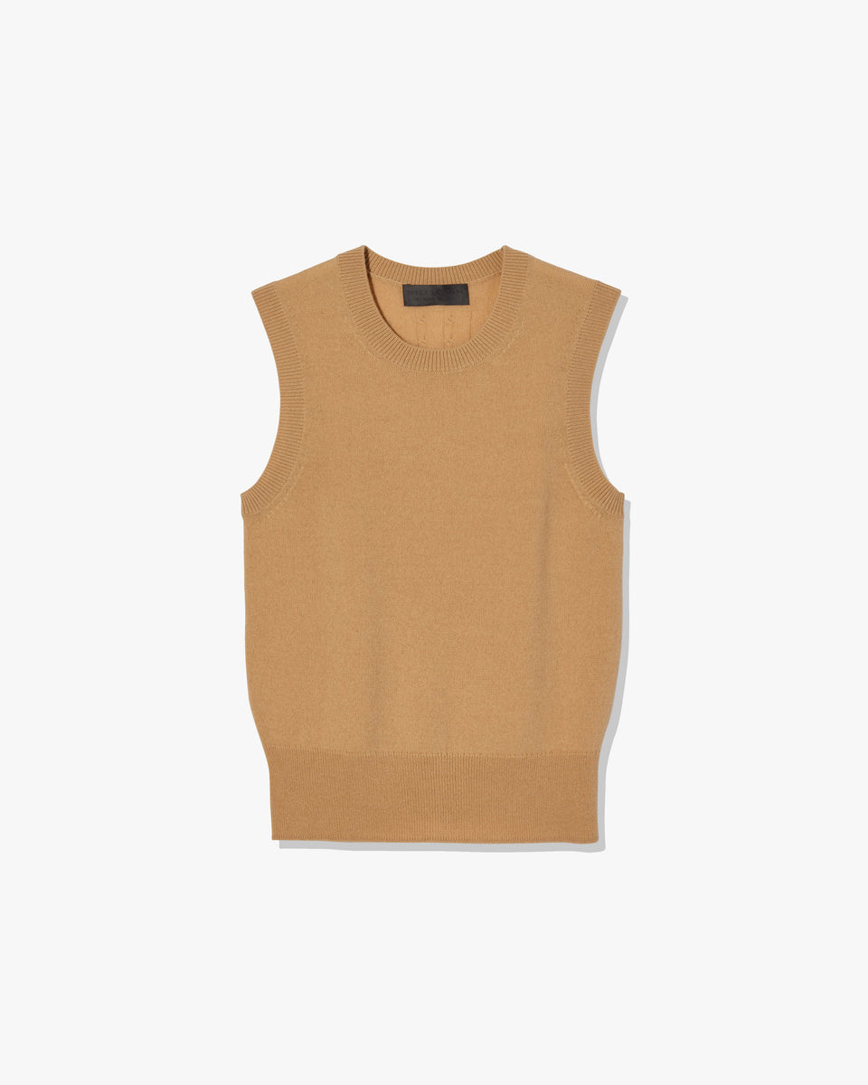MAY CASHMERE TANK IN TAN