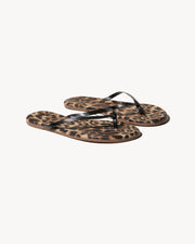 NL X TKEES LEATHER FLIP FLOP IN VINTAGE LEOPARD PRINT