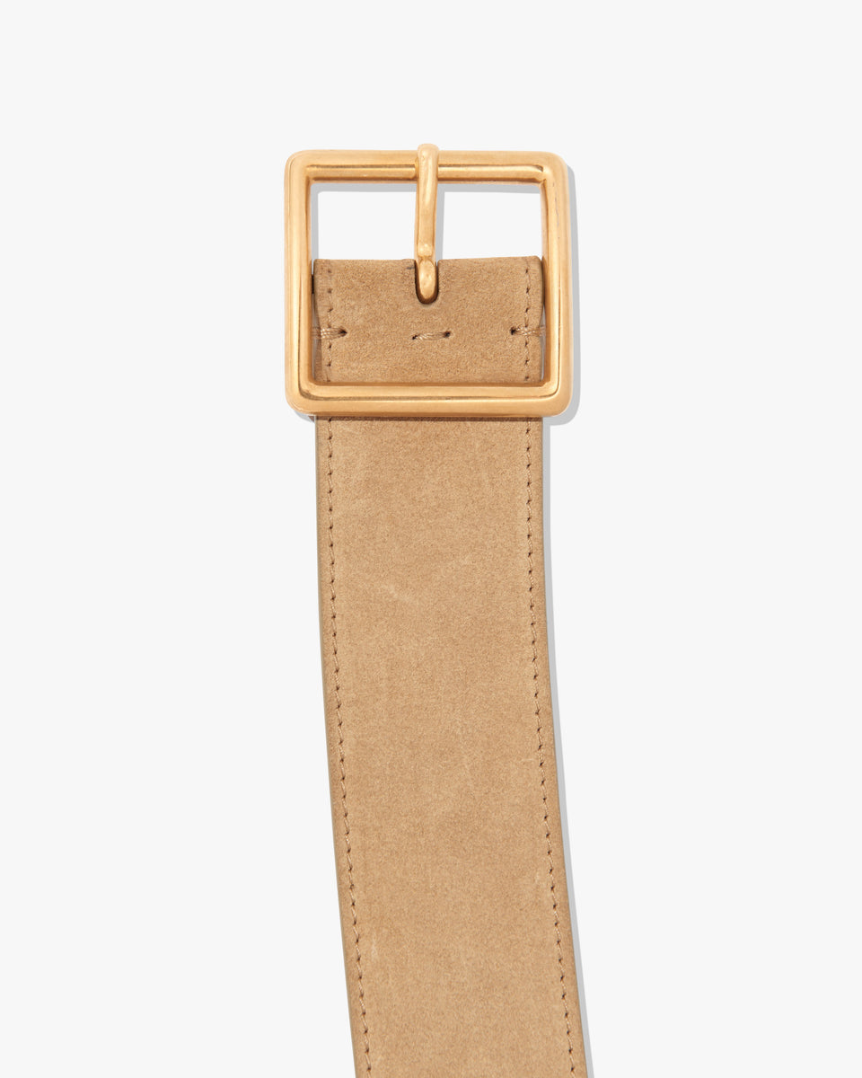 MARCELA BELT IN KHAKI W/ ANTIQUE GOLD BUCKLE