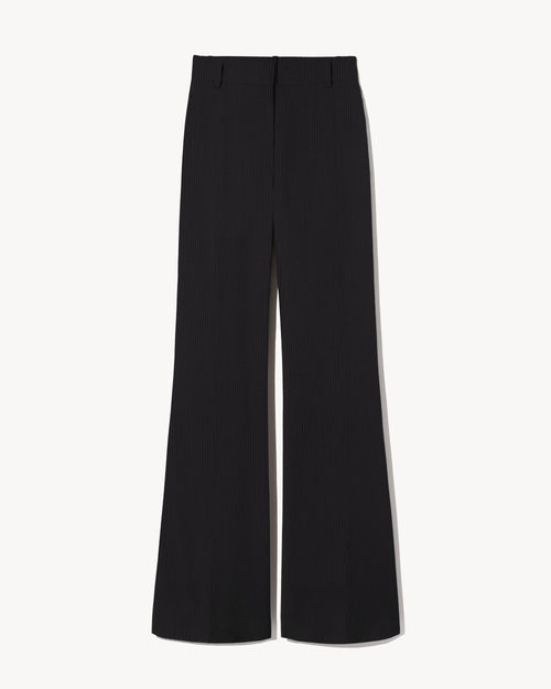 EFFY WOOL PANT IN BLACK PINSTRIPE