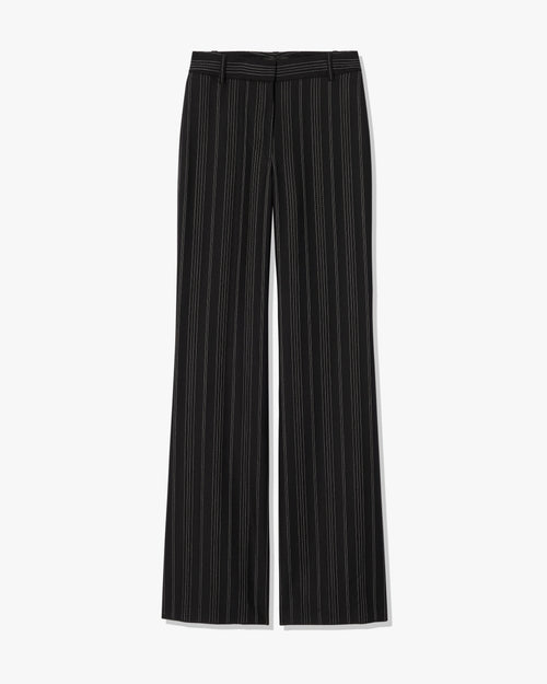 EFFY WOOL PANT IN BLACK PINSTRIPE