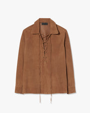 JIMI SUEDE SHIRT IN FAWN