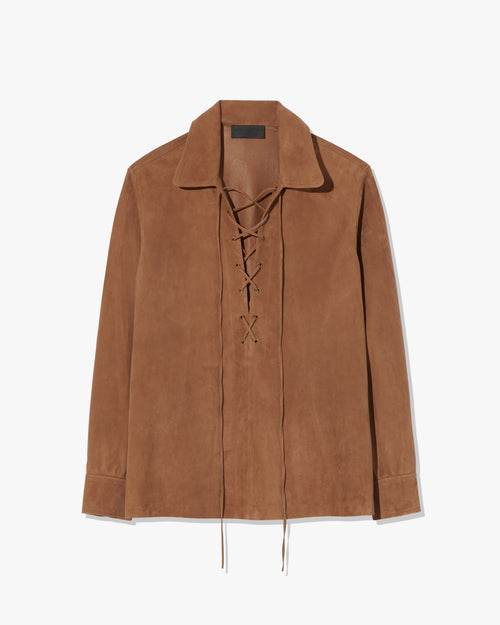JIMI SUEDE SHIRT IN FAWN