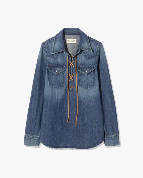 COLLINS DENIM SHIRT IN CLASSIC WASH