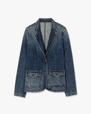 ELTON DENIM BLAZER IN SIMON WASH
