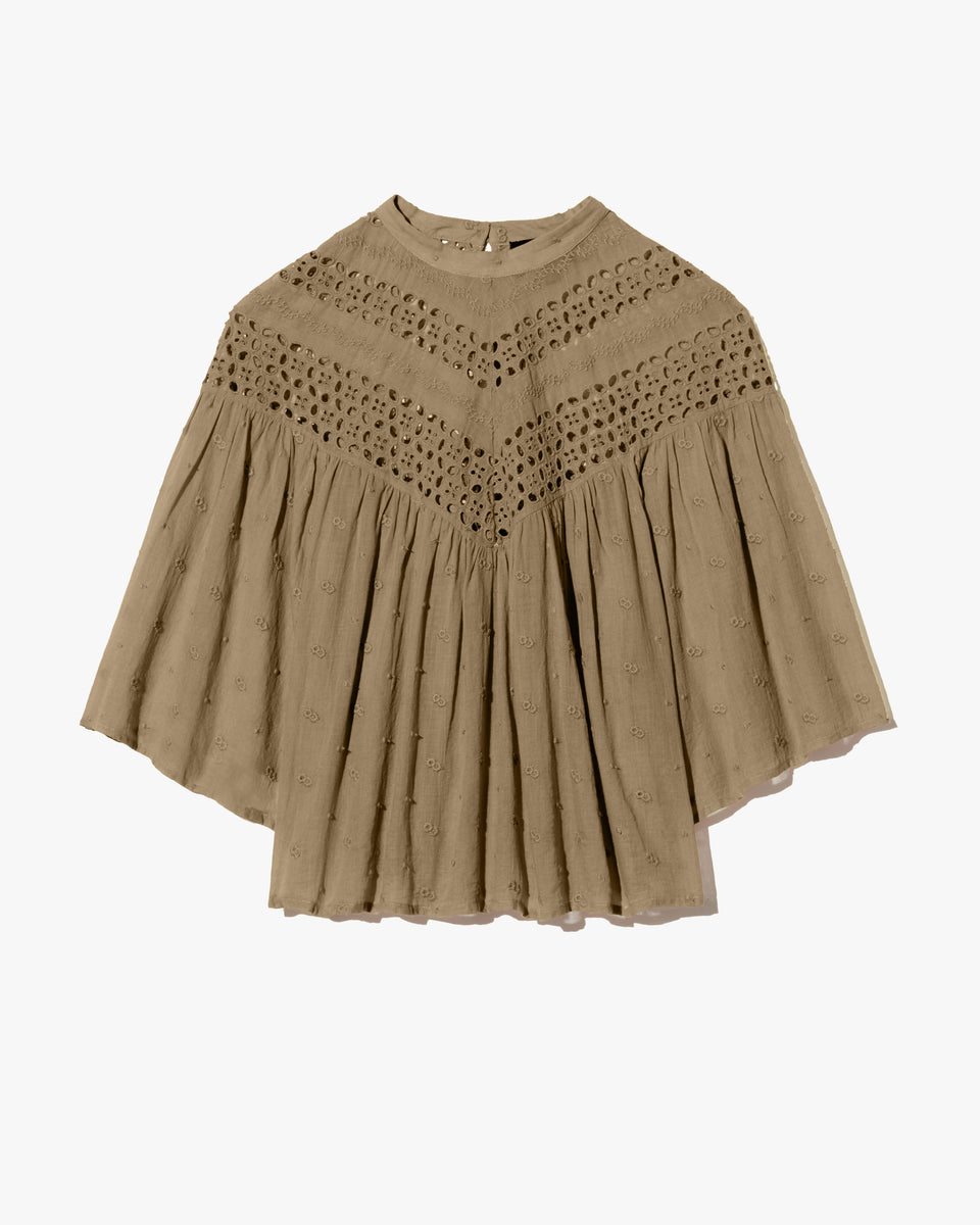 MIKKI BLOUSE IN MILITARY GREEN