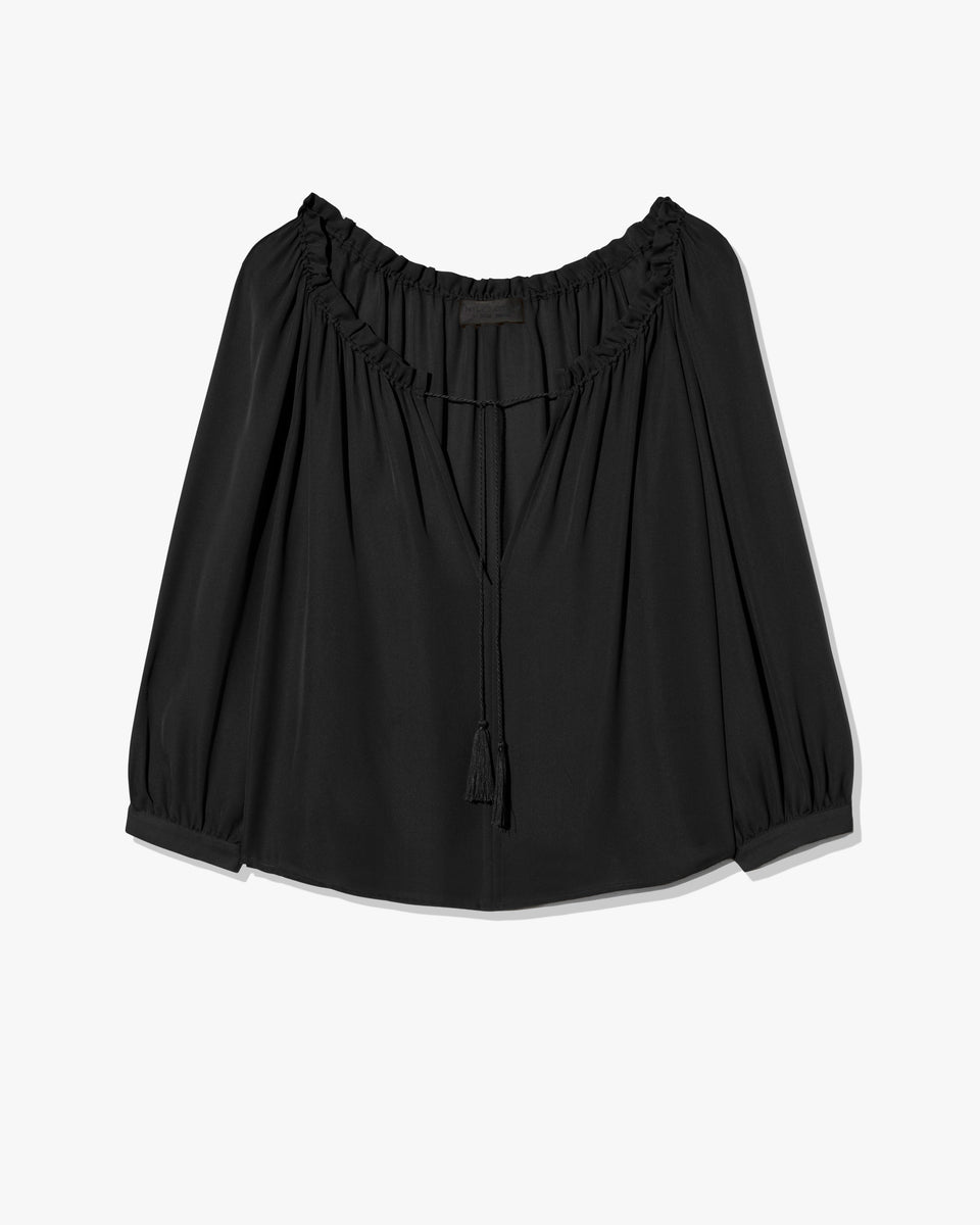 CARLEY S. SILK BLOUSE IN BLACK