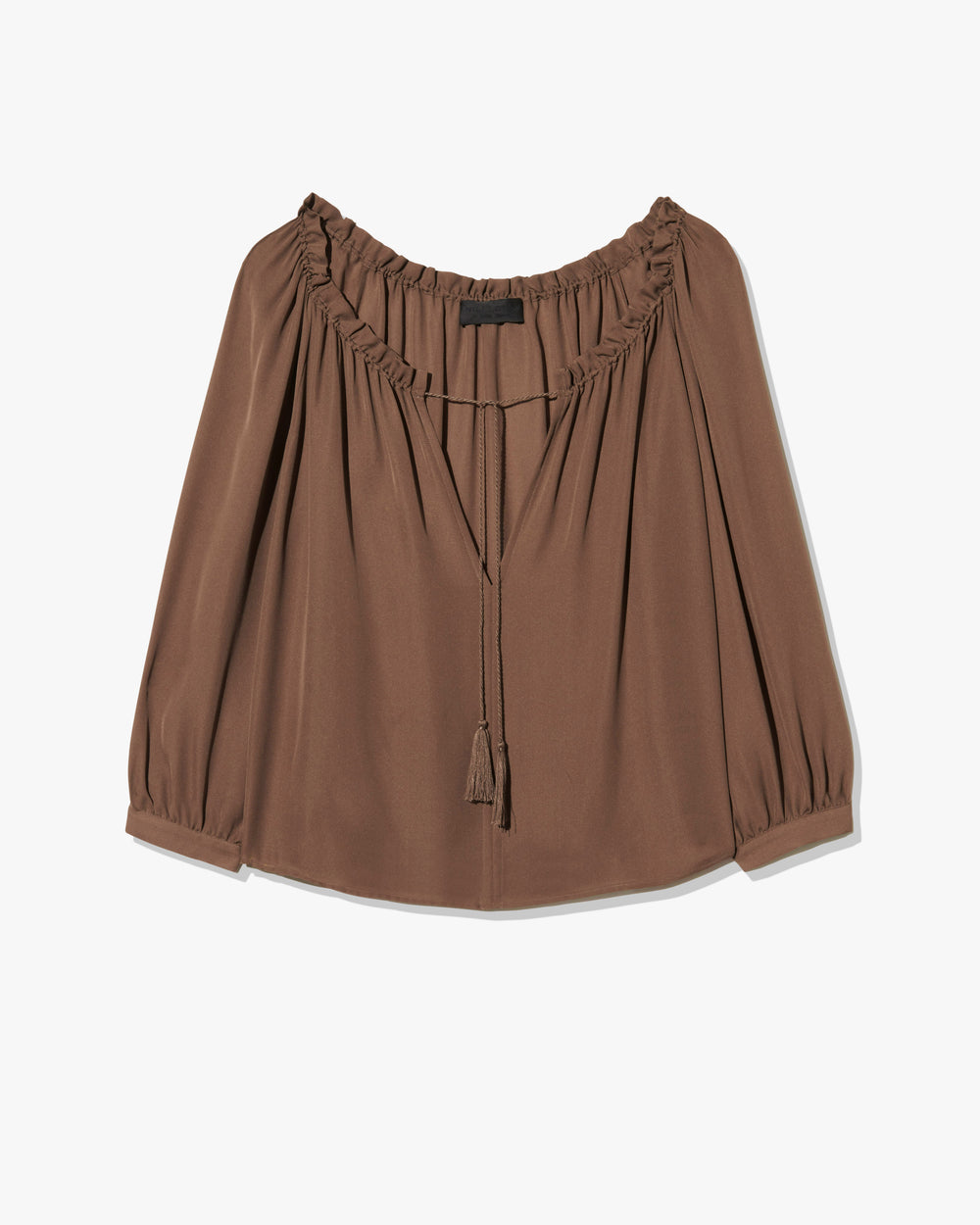CARLEY SILK BLOUSE IN TAUPE