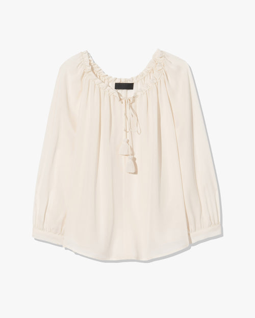CARLEY SILK BLOUSE IN IVORY