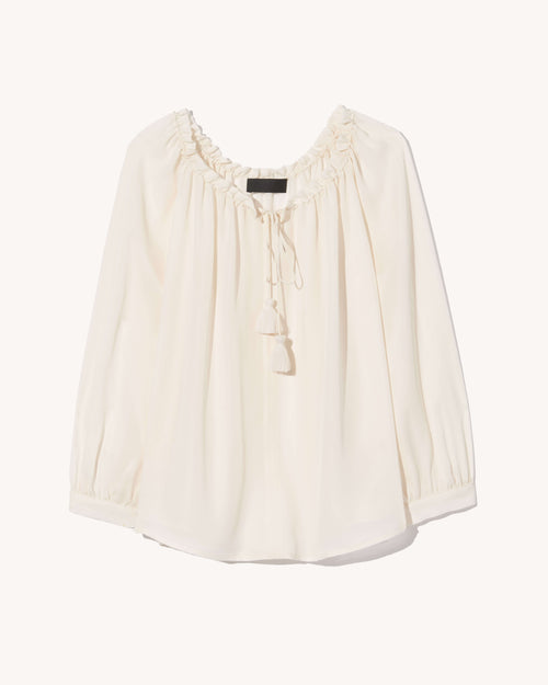 CARLEY SILK BLOUSE IN IVORY