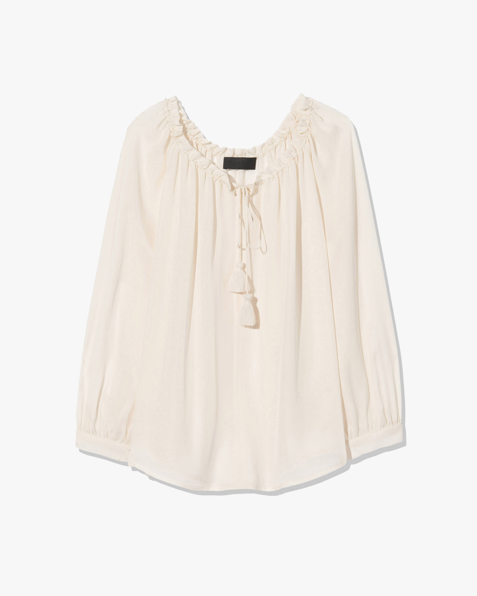 CARLEY SILK BLOUSE IN IVORY