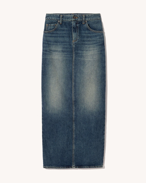 OZZY DENIM SKIRT IN SIMON WASH