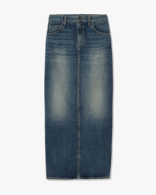 OZZY DENIM SKIRT IN SIMON WASH